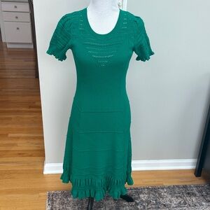 Anthropologie/Maeve Green Knit Midi Dress, Sz M